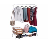 Portant à vêtements simple avec 8 crochets coloris blanc Carlo Milano