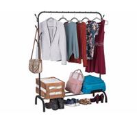 Portant à vêtements simple avec 8 crochets coloris noir Carlo Milano