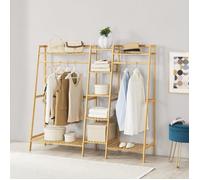 Portant à vêtements Sogndal à 2 barre de penderie bambou