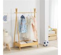 Portant à vêtements Sola pour enfant avec surface de stockage bambou [en.casa] Marron G