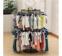 Portant à vêtements, support à vêtements rond rotatif, support à vêtements à 2 niveaux, présentoir de vente au détail sur pied, support à vêtements rond, organisateur de vêtements