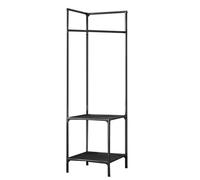 Portant à vêtements sur pied - Porte-manteau d'angle en métal - Étagère à chaussures polyvalente - Porte-manteau d'angle - Organiseur de garde-robe autonome - Porte-manteau moderne en métal pour