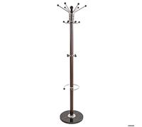 Portant à vêtements - TECTAKE - Penderie sur pied 40 x 170 cm et métal et marbre avec 16 crochets - Marron