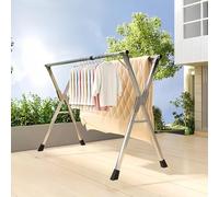 Portant à vêtements télescopique, réglable, antidérapant, en acier inoxydable, solution de rangement pour vêtements intérieur/extérieur