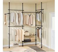 Portant à vêtements télescopique - SOBUY - Réglable 124-226 cm - Hauteur 200-295 cm - Noir