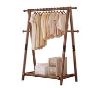 Portant à vêtements vertical pliable avec étagères et crochets pour chapeaux, porte-manteau en bois robuste pour la maison, marron, 75 cm de long, solution de rangement élégante et peu encombrante