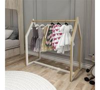Portant à vêtements Værløse de forme cabane pour enfant 78 x 75 x 35 cm blanc [en.casa] Blanc G