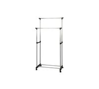 HAKU Möbel Portant alu, chromé, Noir, Plastique, métal - Dim.: L 80 cm x H 96-165 cm x P 42 cm, Style: Modern