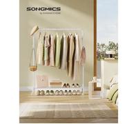 Portant amovible - SONGMICS - Portant à Vêtements avec Roulettes, 1 Barre, Blanc