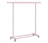 Portant Amovible - SONGMICS - Portant à Vêtements avec Roulettes - Tringle Extensible, Rose Bonbon