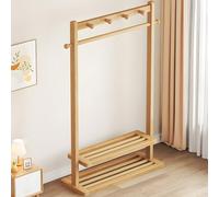 Portant autonome en bambou naturel - Cintre élégant pour salon et chambre à coucher - Économie d'espace en bois - Solution de rangement écologique