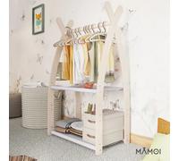 Portant chambre enfant mamoi en bois naturel 53×32×95 cm gris clair