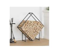 vidaXL Support à bûches de cheminée Portant de bois Anthracite 100×25×100 cm
