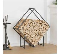vidaXL Support à bûches de cheminée Portant de bois Anthracite 100×25×100 cm
