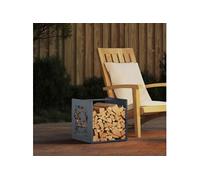 vidaXL Support à bûches Portant de bois Anthracite 40x40x40 cm