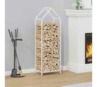 Portant de bois chauffage blanc 40x25x120 cm vidaXL