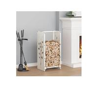 vidaXL Portant de bois de chauffage 40x30x80 cm Blanc