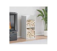 Portant de bois chauffage blanc 40x30x80 cm vidaXL