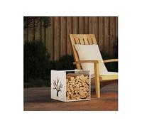 Portant de bois chauffage blanc 40x40x40 cm 864244