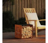 Portant de bois chauffage blanc 40x40x40 cm vidaXL