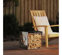Portant de bois chauffage blanc 40x40x40 cm vidaXL