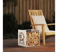 Portant de bois chauffage blanc 40x40x40 cm 864244