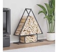 Portant de bois chauffage blanc 50x25x60 cm vidaXL