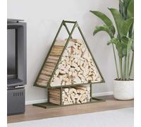 vidaXL Portant de bois chauffage vert olive 80x25x90 cm, support à bûches de cheminée, support à bûches, support à bûches 864318 Vert