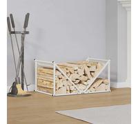 vidaXL Portant de bois chauffage blanc 70x43x34,5 cm