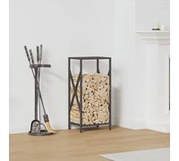 Portant de bois chauffage noir 34x25x70 cm support à bûches de cheminée vidaXL