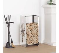 Portant de bois de chauffage 40x30x80 cm acier inoxydable 864235