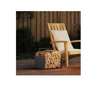 Portant de bois chauffage noir 40x40x40 cm 864271