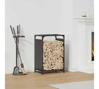 Portant de bois chauffage noir 44x28x65 cm support à bûches de cheminée vidaXL
