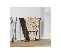 vidaXL Portant de bois chauffage noir 69,5x35x81 cm