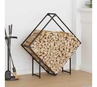 vidaXL Portant de bois de chauffage 100x25x100 cm – Support à bûches de cheminée – Noir