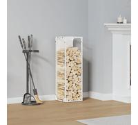 vidaXL Portant de Bois Chauffage Blanc 25x25x80 cm, Support à bûches de cheminée, Support à bûches, Support à bûches, Stockage de bûches d'intérieur