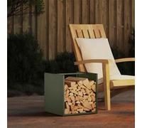 Portant de bois chauffage blanc 40x40x40 cm vidaXL