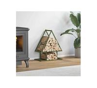 Portant de bois chauffage vert olive 50x25x60 cm, support à bûches de cheminée, support à bûches, support à bûches 864314