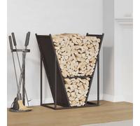 vidaXL Support à bûches – Portant de bois noir 69,5×35×81 cm – 864177