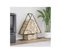 vidaXL Portant de bois chauffage vert olive 80x25x90 cm