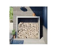 Portant de bois de chauffage 100x40x100 cm acier inoxydable
