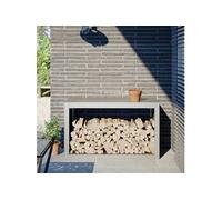 Portant de bois de chauffage noir 60x40x60 cm acier magasin de bûches vidaXL