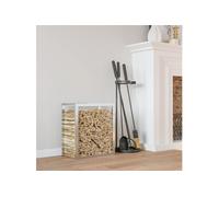 vidaXL Portant de bois de chauffage 80x28x86 cm acier inoxydable