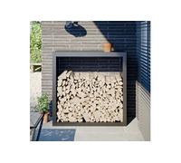 vidaXL Portant de bois de chauffage anthracite 100x40x100 cm acier, magasin de bûches, porte-bûches de cheminée, support de bûches, stockage de bûches