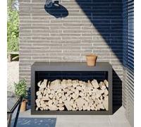 vidaXL Porte-bûches 100x40x60 cm Acier Anthracite – Portant de bois de chauffage