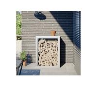 Portant de bois de chauffage blanc 60x40x80 cm acier Blanc G