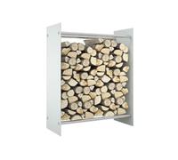 vidaXL Portant de bois de chauffage Blanc 80x35x100 cm Verre trempé