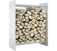 vidaXL Portant de bois de chauffage Blanc 80x35x100 cm Verre trempé