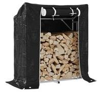 Portant de bois de chauffage et housse de pluie acier galvanisé