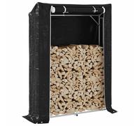 Portant de bois de chauffage et housse de pluie acier galvanisé vidaXL